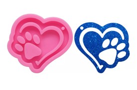 Molde silicona corazon con huella
